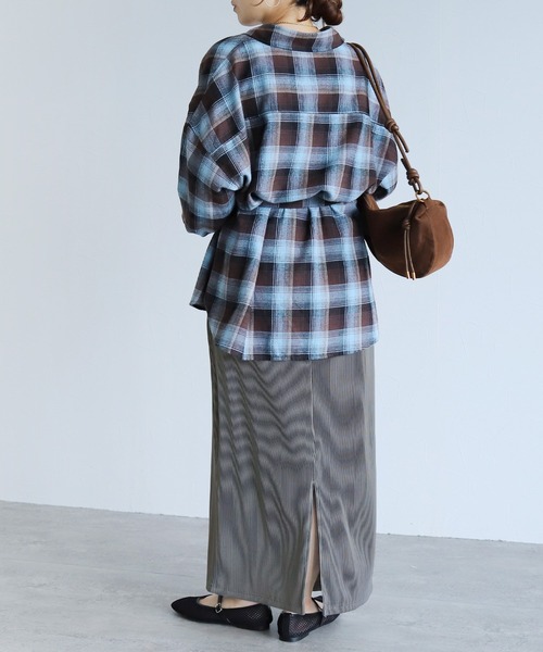 reca(レカ)の「ストライププリーツスカート(スカート・レディース・ベージュ/チャコールグレー/グレー・M)」の22枚目の写真