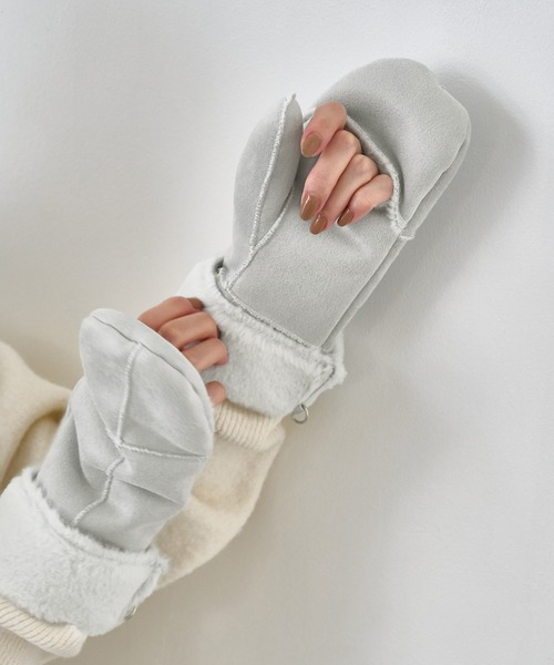 マクマホンニッティングミルズ 骨 ネックロープ付き ニット ミトン