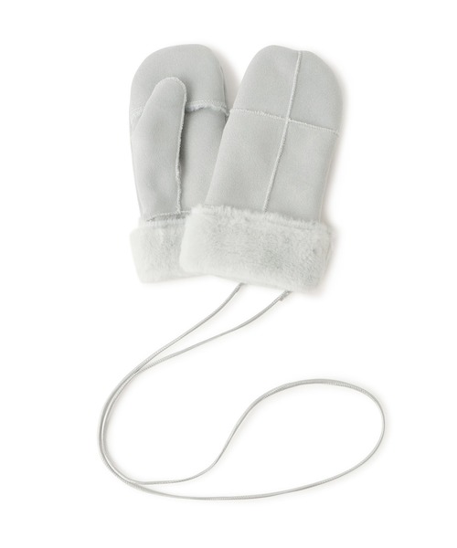 ROPE' PICNIC(ロペピクニック)の「洗えるひも付きミトングローブ(手袋・レディース・ベージュ/ライトグレー/ブラウン系その他3・FREE)」の4枚目の写真