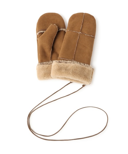 ROPE' PICNIC(ロペピクニック)の「洗えるひも付きミトングローブ(手袋・レディース・ベージュ/ライトグレー/ブラウン系その他3・FREE)」の6枚目の写真