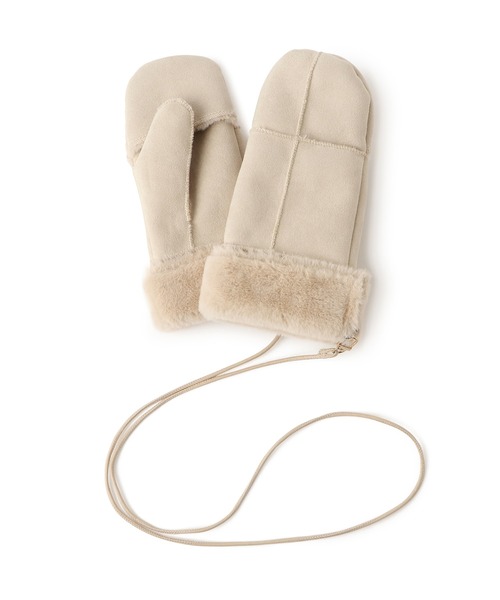 ROPE' PICNIC(ロペピクニック)の「洗えるひも付きミトングローブ(手袋・レディース・ベージュ/ライトグレー/ブラウン系その他3・FREE)」の8枚目の写真