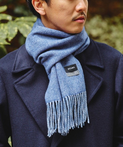 BEAMS（ビームス）の「ヘリンボーン リバーシブル マフラー（マフラー・メンズ・ライトブルー/ブラック/ブラウン系その他5・ONE SIZE）」の3枚目の写真