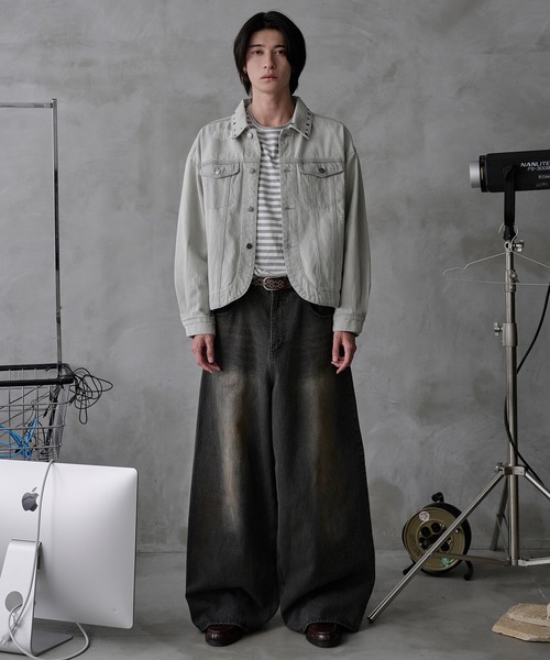 【完売サイズ】EPNK スタッズダメージデニムジャケット　ブラウン　Mサイズ 完売サイズ】EPNK スタッズダメージデニムジャケット ブラウン M