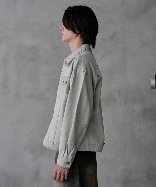 Studs damage denim jacket / スタッズダメージデニムジャケット