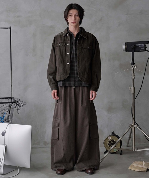 【完売サイズ】EPNK スタッズダメージデニムジャケット　ブラウン　Mサイズ 完売サイズ】EPNK スタッズダメージデニムジャケット ブラウン M