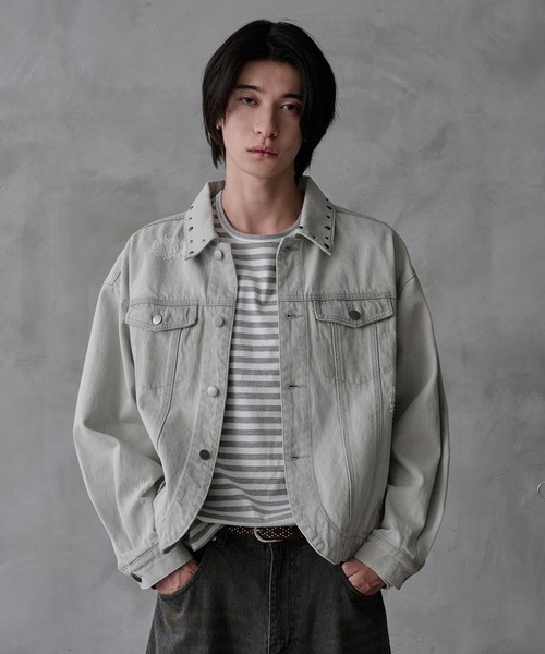 【完売サイズ】EPNK スタッズダメージデニムジャケット　ブラウン　Mサイズ 完売商品EPNKスタッズダメージデニムジャケット ブラウン - メルカリ