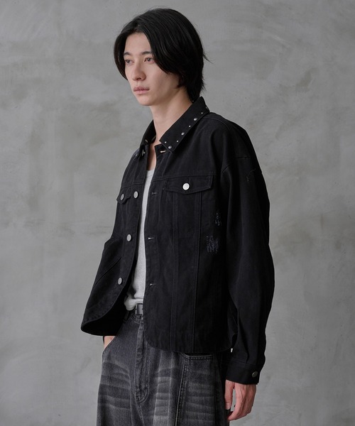 EPNK（イーピーエヌケー）の「Studs damage denim jacket