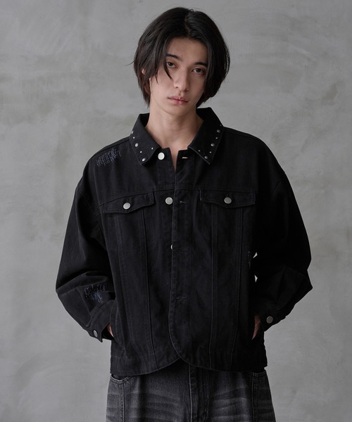 セール】Studs damage denim jacket / スタッズダメージデニム