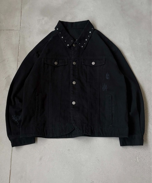 翌日発送 ANTIDOTE スタッズ付きダークデニムジャケット 翌日発送 ANTIDOTE スタッズ付きダークデニムジャケット 雰囲気