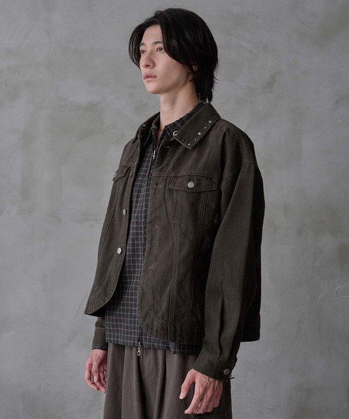 【年内限定セール】EPNK スタッズダメージデニムジャケット ブラウン Lサイズ EPNK 完売商品スタッズダメージデニムジャケット ブラウンLサイズ 最終