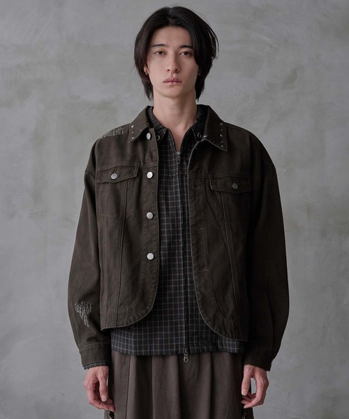 セール】Studs damage denim jacket / スタッズダメージデニム