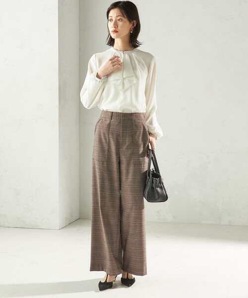 SHIPS(シップス)の「〈手洗い可能〉DELEGANT ストレート パンツ(セットアップ対応)(その他パンツ・レディース・ブラウン系/ネイビー/ベージュ・40/38/36/34)」の6枚目の写真