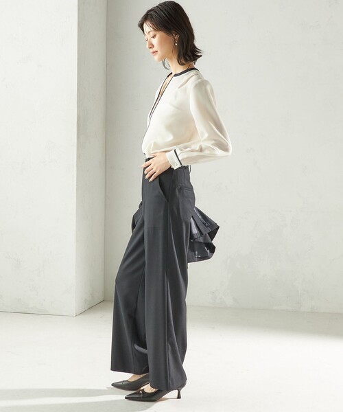 SHIPS(シップス)の「〈手洗い可能〉DELEGANT ストレート パンツ(セットアップ対応)(その他パンツ・レディース・ブラウン系/ネイビー/ベージュ・40/38/36/34)」の13枚目の写真