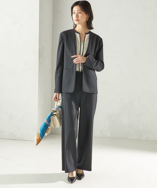SHIPS(シップス)の「〈手洗い可能〉DELEGANT ストレート パンツ(セットアップ対応)(その他パンツ・レディース・ブラウン系/ネイビー/ベージュ・40/38/36/34)」の15枚目の写真