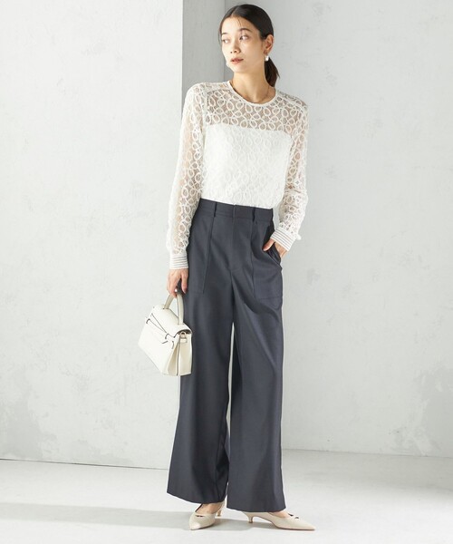 SHIPS(シップス)の「〈手洗い可能〉DELEGANT ストレート パンツ(セットアップ対応)(その他パンツ・レディース・ブラウン系/ネイビー/ベージュ・40/38/36/34)」の21枚目の写真