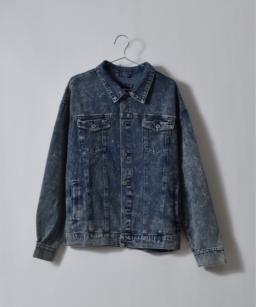 DOUBLE STEAL（ダブルスティール）の「オーバーサイズケミカルデニムGジャン（デニムジャケット・メンズ・ブルー/ブラック・LARGE/MEDIUM）」の17枚目の写真