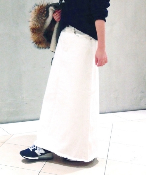 JOURNAL STANDARD（ジャーナルスタンダード）の「トップデニムマキシスカート# （スカート・レディース・ブラック/アイボリー・36/40/38）」の2枚目の写真