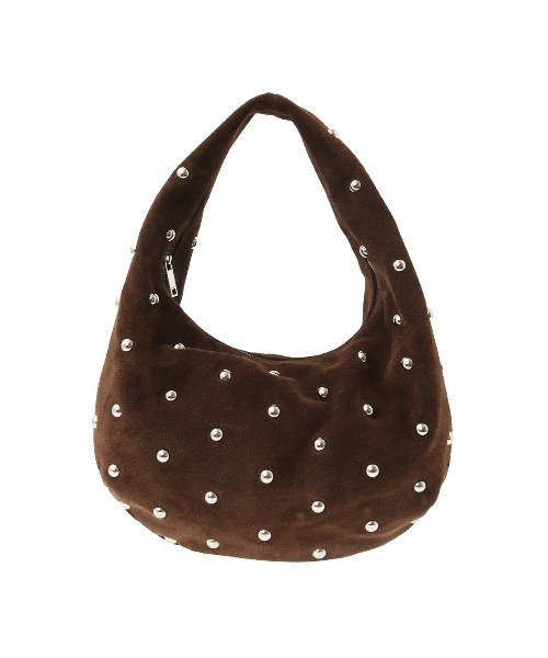 CLANE（クラネ）の「MOON SUEDE STUDS BAG（ハンドバッグ・レディース・ブラウン・F）」の2枚目の写真