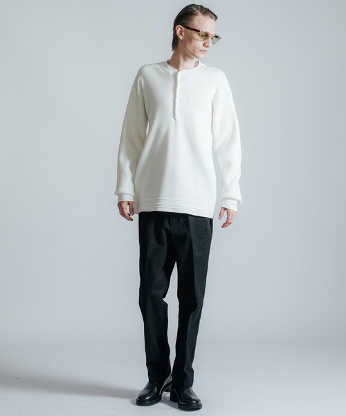 CRIMIE（クライミー）の「HENRY NECK THERMAL LONG SLEEVE（ニット/セーター・メンズ・ブラック/オフホワイト・L/XL）」の7枚目の写真