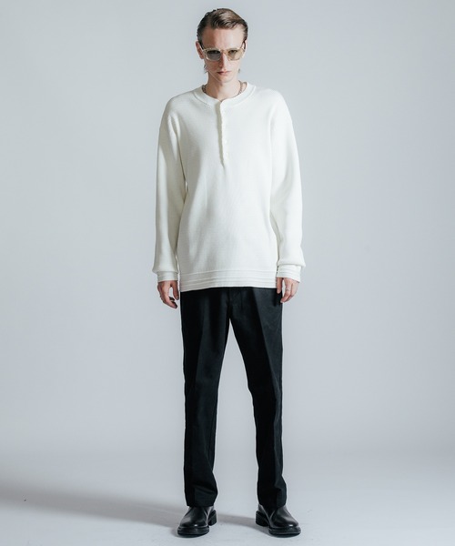 CRIMIE（クライミー）の「HENRY NECK THERMAL LONG SLEEVE（ニット/セーター・メンズ・ブラック/オフホワイト・L/XL）」の11枚目の写真
