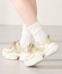 希少❗️MOSCHINO 厚底　スニーカー　レースアップ　ゴールド　イタリア製 スニーカー（ゴールド/金色系）ファッション通販 - ZOZOTOWN