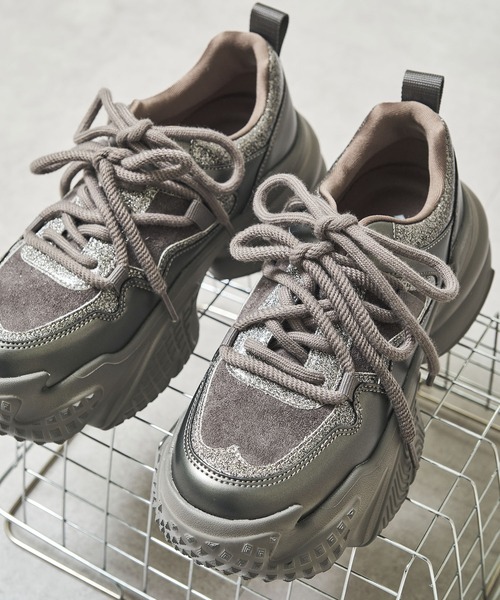 セール】2025秋冬新作ダブルシューレース厚底スニーカー/OT3776