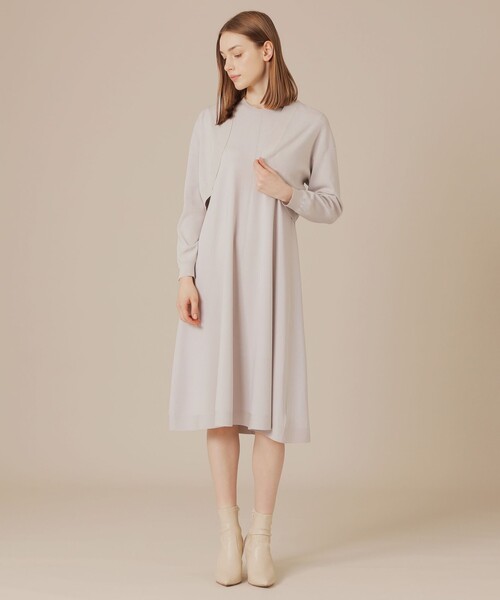 MACKINTOSH LONDON(マッキントッシュ ロンドン)の「スライトラスターストレッチワンピース(ワンピース・レディース・ブラック/ベージュ・38/40)」の4枚目の写真