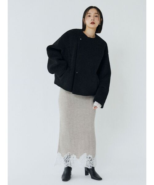 LAGUNAMOON(ラグナムーン)の「レースドッキングリブニットワンピース(ワンピース・レディース・ベージュ/ネイビー/ピンク・SMALL/MEDIUM)」の14枚目の写真