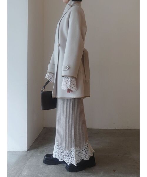 LAGUNAMOON（ラグナムーン）の「レースドッキングリブニットワンピース（ワンピース・レディース・ベージュ/ネイビー/ピンク・SMALL/MEDIUM）」の9枚目の写真