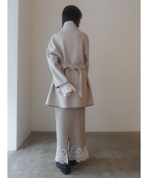 LAGUNAMOON（ラグナムーン）の「レースドッキングリブニットワンピース（ワンピース・レディース・ベージュ/ネイビー/ピンク・SMALL/MEDIUM）」の10枚目の写真