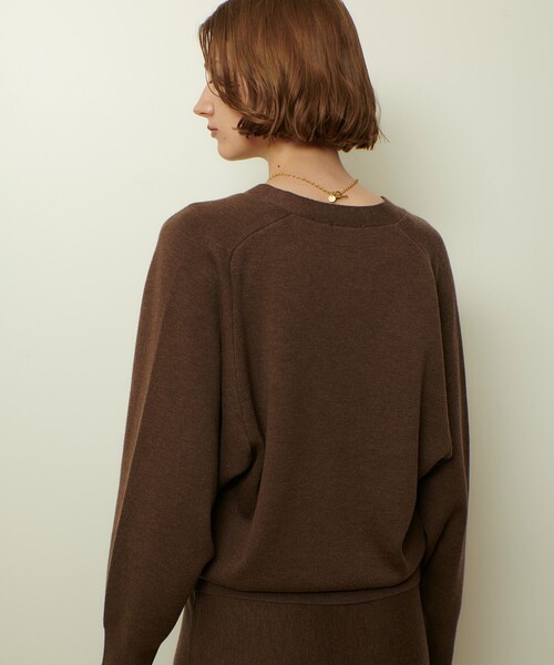 ウールスムースカーディガン ブラウン Mサイズ アルアバイル ウールスムースカーディガン（カーディガン/ボレロ）｜allureville