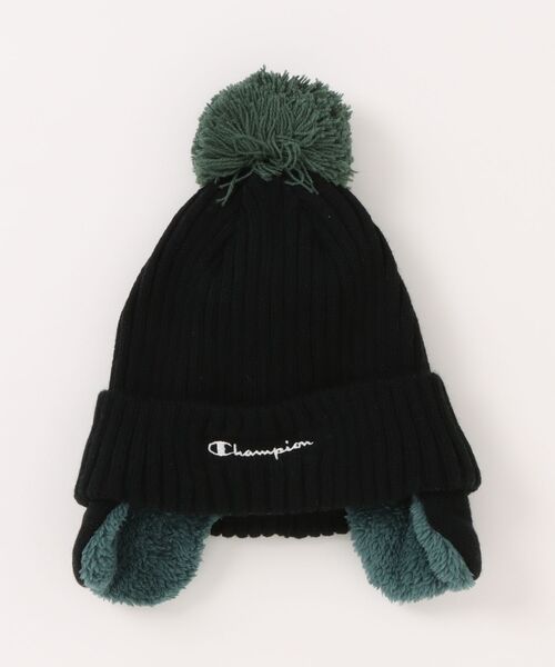 Champion（チャンピオン）の「Champion/チャンピオン　リブミミツキワッチ　キッズ（ニットキャップ/ビーニー・キッズ・グリーン/ネイビー/ブラック/ブルー・53-55cm）」の2枚目の写真