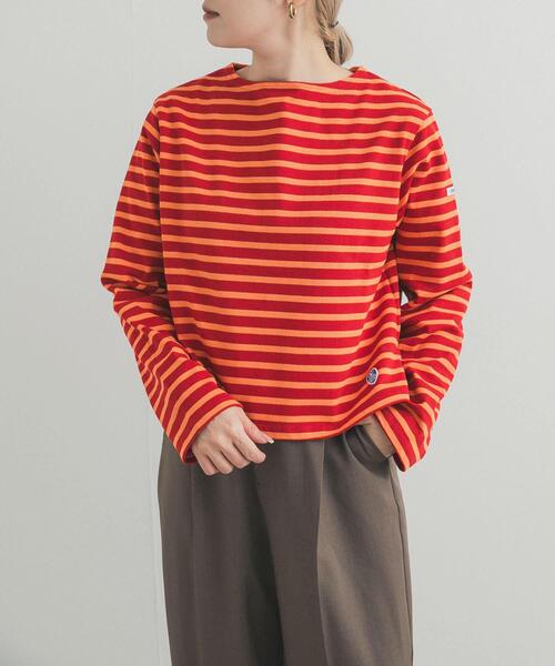 ORCIVAL(オーシバル)の「ORCIVAL BOATNECK LONG-SLEEVE CROPPED PULLOVER(Tシャツ/カットソー・レディース・ブラック系その他/ブラウン系その他/レッド系その他・2)」の1枚目の写真
