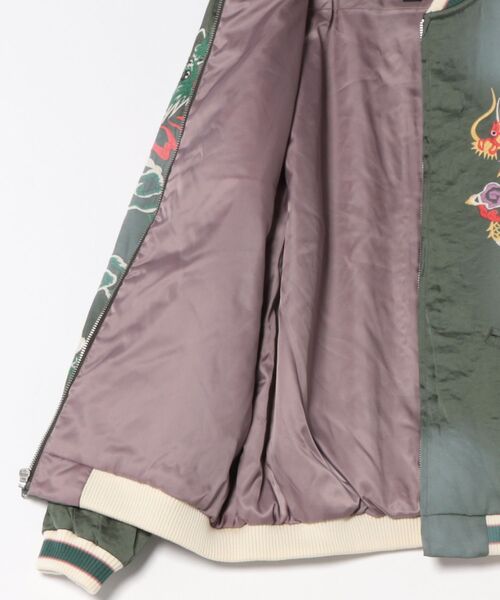 HOUSTON（ヒューストン）の「HOUSTON USED加工スカジャン(MAP)（スカジャン・メンズ・グリーン/ブルー/ブラック・MEDIUM/LARGE/X-LARGE/XX-LARGE）」の4枚目の写真