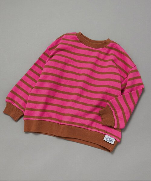 BREEZE（ブリーズ）の「【WEB限定/ジュニア対応】無地ボーダートレーナー（スウェット・キッズ・グリーン/ピンク/ブラック/パープル/ブラウン/チャコール/イエロー/ミント/キャメル/その他11/その他12/その他13・160/90/100/120/130/140/150/110）」の4枚目の写真