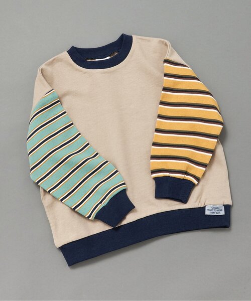 BREEZE（ブリーズ）の「【WEB限定/ジュニア対応】無地ボーダートレーナー（スウェット・キッズ・グリーン/ピンク/ブラック/パープル/ブラウン/チャコール/イエロー/ミント/キャメル/その他11/その他12/その他13・160/90/100/120/130/140/150/110）」の11枚目の写真