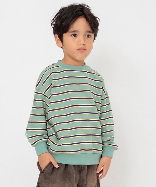 BREEZE（ブリーズ）の「【WEB限定/ジュニア対応】無地ボーダートレーナー（スウェット・キッズ・グリーン/ピンク/ブラック/パープル/ブラウン/チャコール/イエロー/ミント/キャメル/その他11/その他12/その他13・160/90/100/120/130/140/150/110）」の6枚目の写真