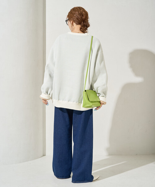 FREAK'S STORE(フリークスストア)の「限定展開 DISCUS ATHLETIC/ディスカス アスレチック インレー 裏 シャギー ボンディング 配色 プルオーバー(スウェット・レディース・グリーン/ライトグレー/ブラック/ブルー/ナチュラル・MEDIUM/LARGE)」の10枚目の写真