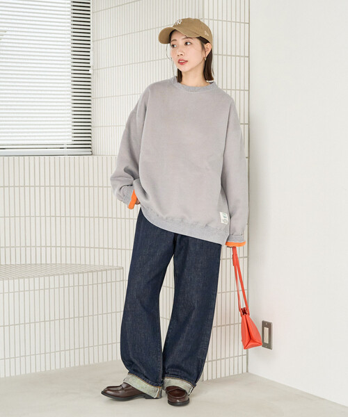 FREAK'S STORE(フリークスストア)の「限定展開 DISCUS ATHLETIC/ディスカス アスレチック インレー 裏 シャギー ボンディング 配色 プルオーバー(スウェット・レディース・グリーン/ライトグレー/ブラック/ブルー/ナチュラル・MEDIUM/LARGE)」の15枚目の写真