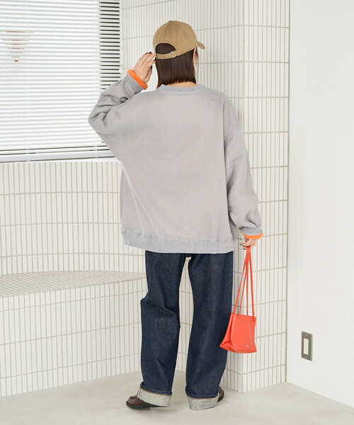 FREAK'S STORE(フリークスストア)の「限定展開 DISCUS ATHLETIC/ディスカス アスレチック インレー 裏 シャギー ボンディング 配色 プルオーバー(スウェット・レディース・グリーン/ライトグレー/ブラック/ブルー/ナチュラル・MEDIUM/LARGE)」の16枚目の写真