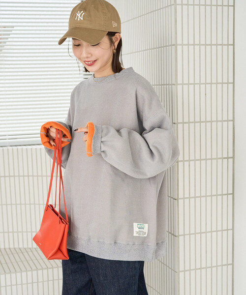 FREAK'S STORE(フリークスストア)の「限定展開 DISCUS ATHLETIC/ディスカス アスレチック インレー 裏 シャギー ボンディング 配色 プルオーバー(スウェット・レディース・グリーン/ライトグレー/ブラック/ブルー/ナチュラル・MEDIUM/LARGE)」の18枚目の写真