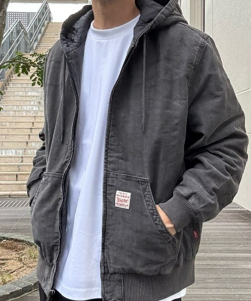 グレー デニムジャケット フード付き セール】2026SS新色＆新柄追加 Denim & DUCK Hoodie/デニムパーカー