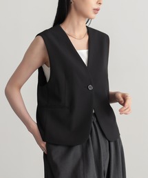 for/c（フォーシー）の「[セットアップ対応]きれいめはっ水シングルジレ【サスティナブル】（ベスト）」