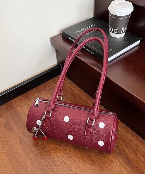 deux amour（ドゥーザムール）の「水玉プリントボストンバッグ（ボストンバッグ・レディース・ブラウン/ホワイト/ブラック/ワイン・FREE）」の4枚目の写真