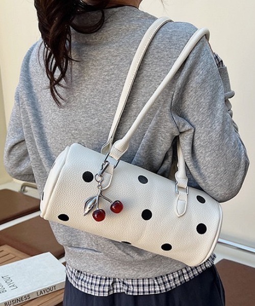 deux amour（ドゥーザムール）の「水玉プリントボストンバッグ（ボストンバッグ・レディース・ブラウン/ホワイト/ブラック/ワイン・FREE）」の6枚目の写真