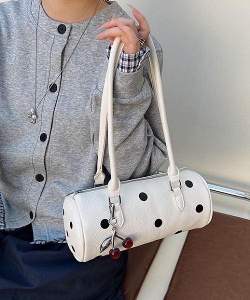deux amour（ドゥーザムール）の「水玉プリントボストンバッグ（ボストンバッグ・レディース・ブラウン/ホワイト/ブラック/ワイン・FREE）」の8枚目の写真