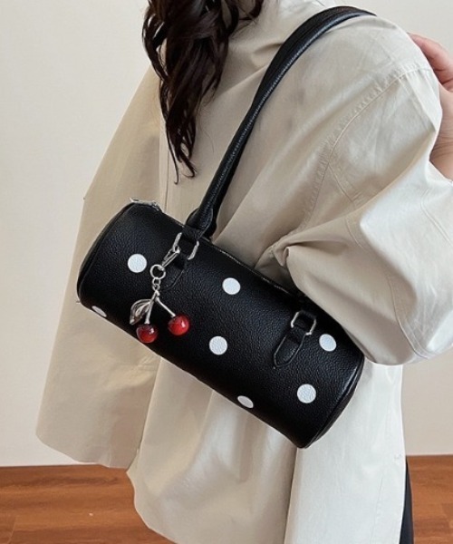 deux amour（ドゥーザムール）の「水玉プリントボストンバッグ（ボストンバッグ・レディース・ブラウン/ホワイト/ブラック/ワイン・FREE）」の10枚目の写真