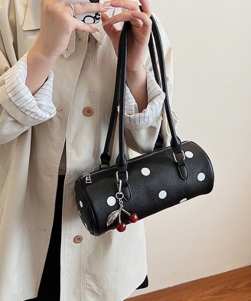 deux amour（ドゥーザムール）の「水玉プリントボストンバッグ（ボストンバッグ・レディース・ブラウン/ホワイト/ブラック/ワイン・FREE）」の12枚目の写真