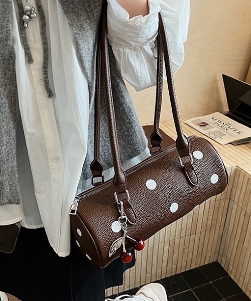 deux amour（ドゥーザムール）の「水玉プリントボストンバッグ（ボストンバッグ・レディース・ブラウン/ホワイト/ブラック/ワイン・FREE）」の17枚目の写真