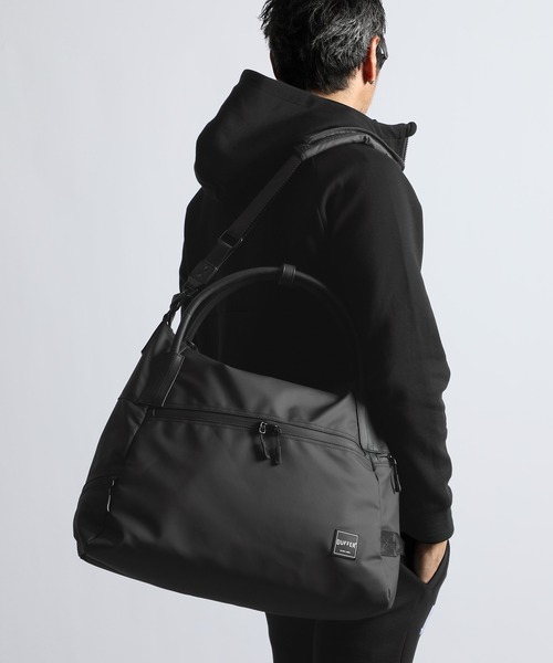 The DUFFER of ST.GEORGE（ザダファーオブセントジョージ）の「〔BLACK LABEL〕2WAY GYM BAG：2ウェイ ジムバッグ（ショルダーバッグ・メンズ・ブラック・F）」の9枚目の写真